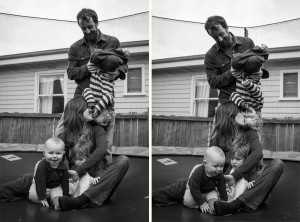 trampoline family portrait fun in Hobart by Photography with Cassie