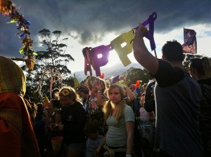 girl in parade at falls festival tasmania