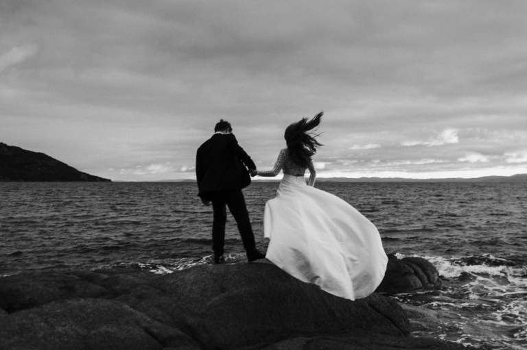East Coast Tasmania Wedding on waters edge